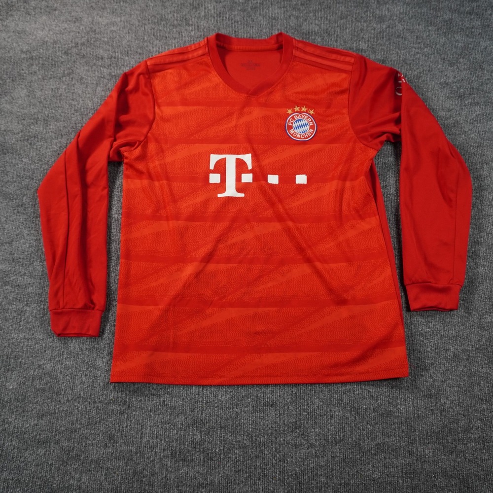 Adidas FC Bayern Munich Soccer Jersey Mens XL Red Long Sleeve Climalite #24
